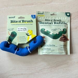 WOOF Bite n' Brush - Dental Toy & Refills for Dogs